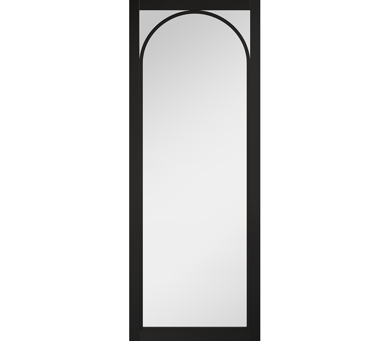 Internal Black Clear Glazed Melrose Pre-Finished Door Industrial Style