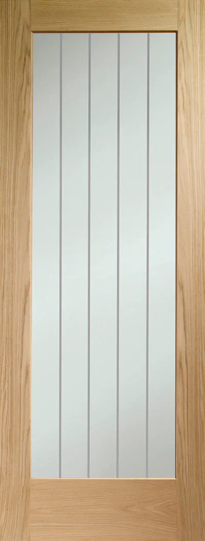 XL Joinery Internal Oak Door Suffolk Pattern 10 Clear Etched Glass