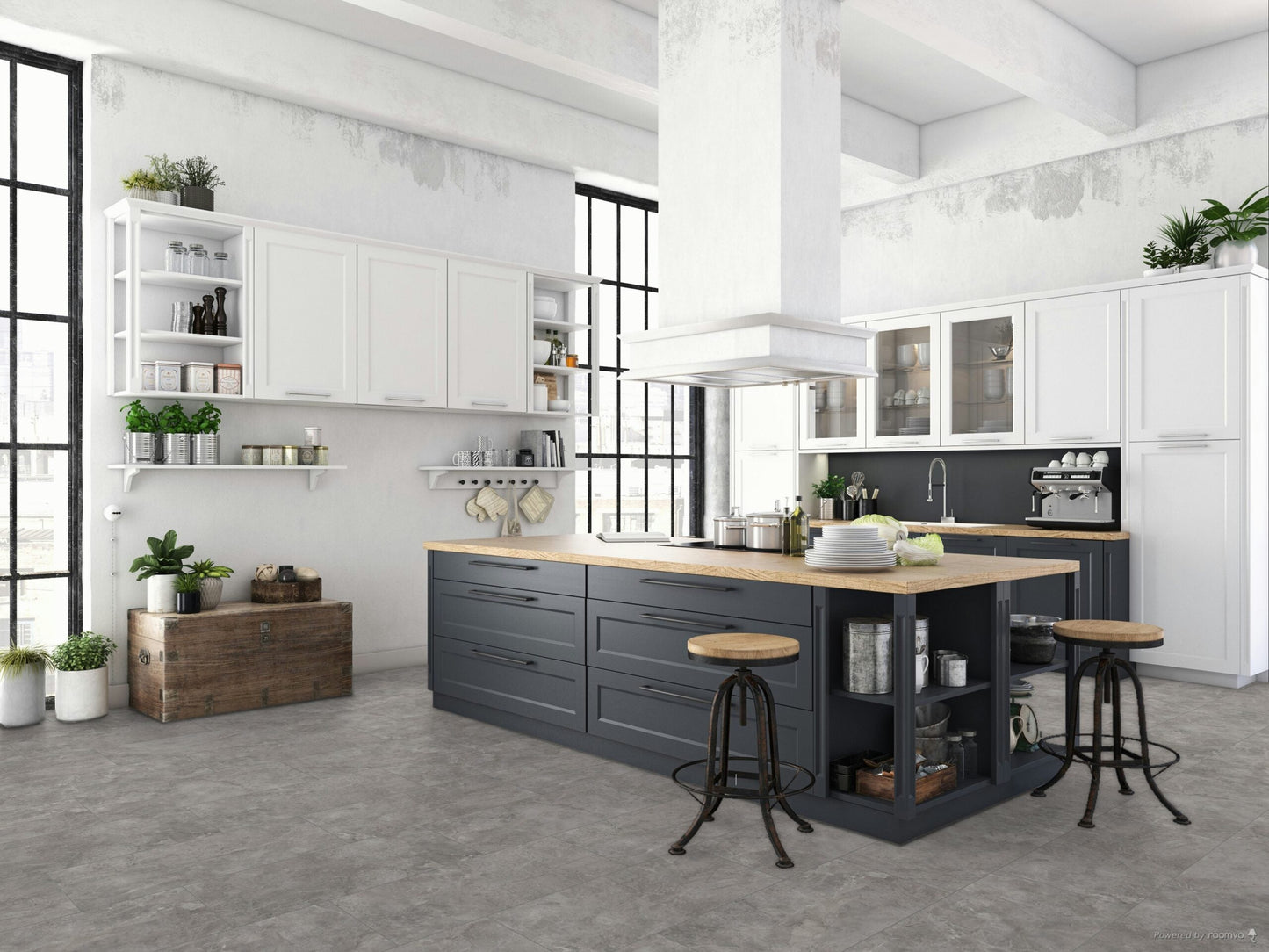 Liberty Falquon Stone Martico Grigio Tile High Gloss 8mm Laminate Flooring