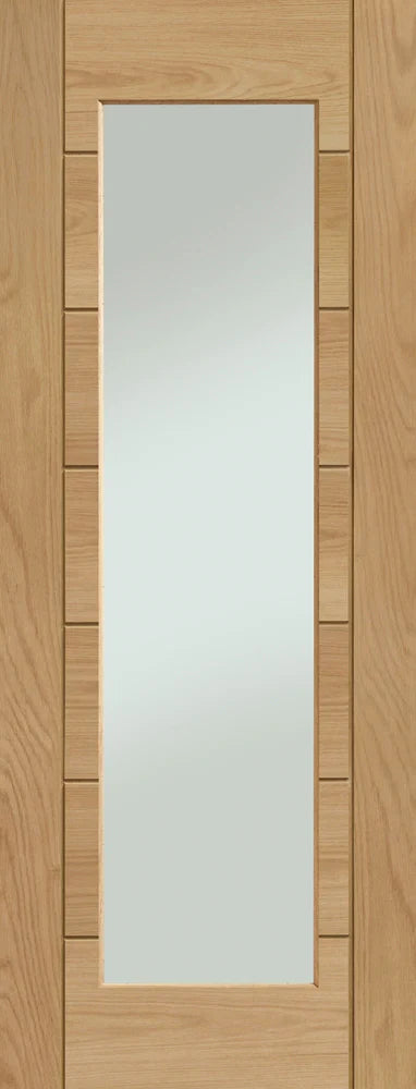 XL Joinery Internal Oak Door Palermo 1 Light Wide Clear Glass Fire Door FD30
