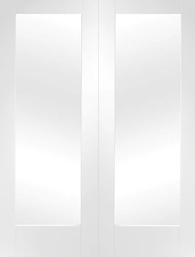 XL Joinery Internal White Primed Pattern 10 Clear Glazed Pair Of Doors Rebated