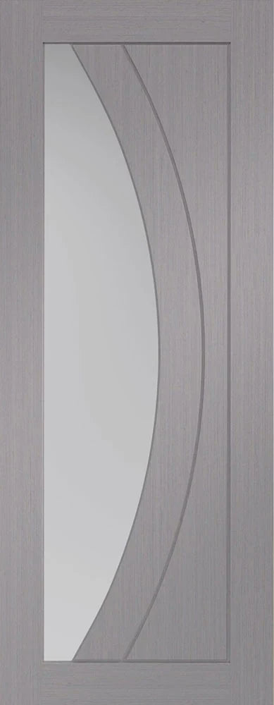 Internal Salerno Light Grey Clear Glazed Door