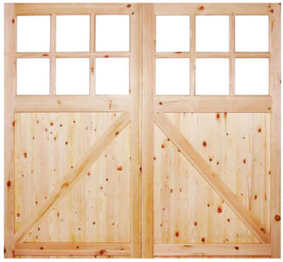 External Redwood Timber Side Hung Glazed Garage Door