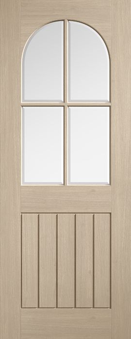 Internal Blonde Oak Mexicano Arched Square Top Clear Glazed Door