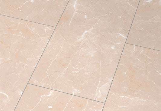 Liberty Falquon Stone Botticino Light Tile High Gloss 8mm Laminate Flooring