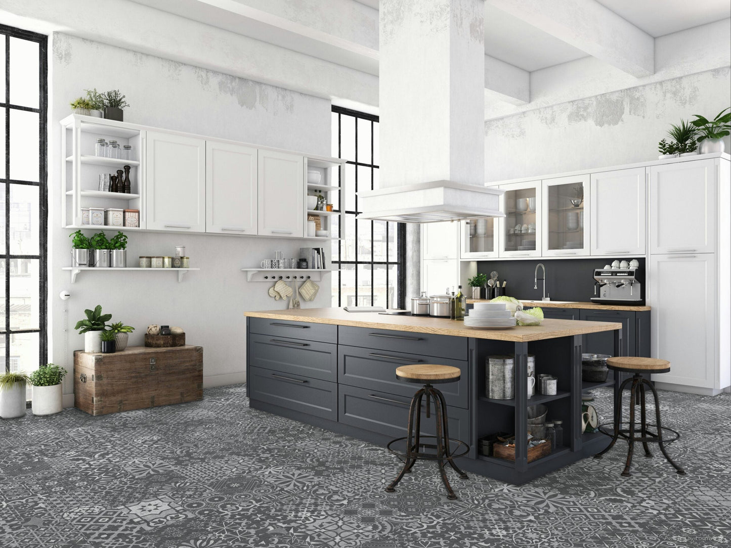 Falquon Stone Palazzo MT Tile Matt 8mm Laminate Flooring