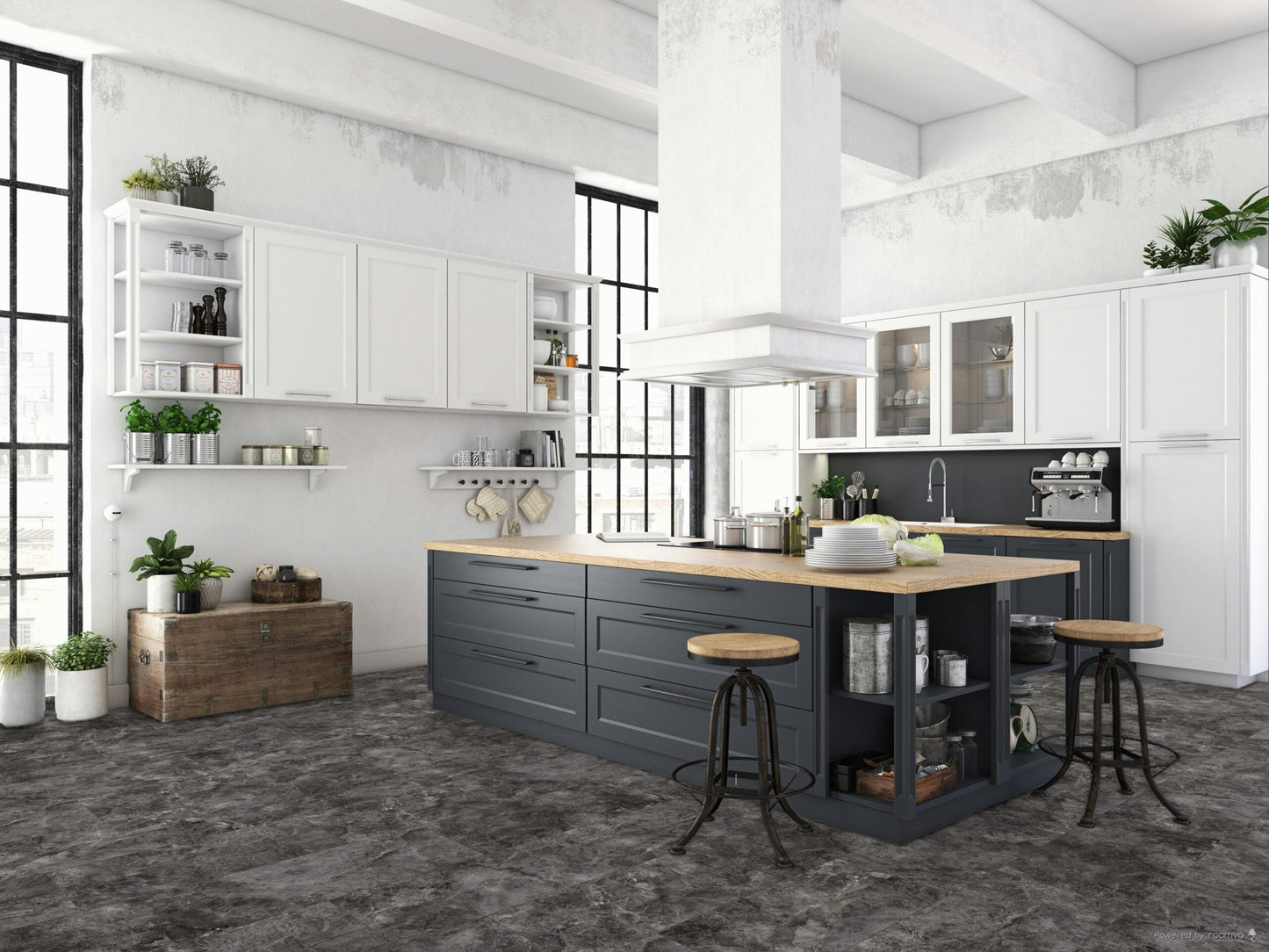 Liberty Falquon Stone Martico Nero Tile High Gloss 8mm Laminate Flooring