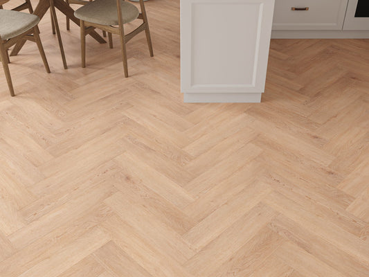 Liberty Lux Farnham Medium Oak 5mm SPC Luxury Vinyl Flooring Herringbone
