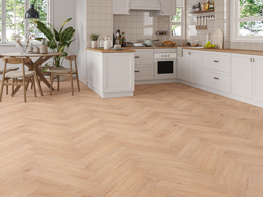 Liberty Lux Farnham Medium Oak 5mm SPC Luxury Vinyl Flooring Herringbone