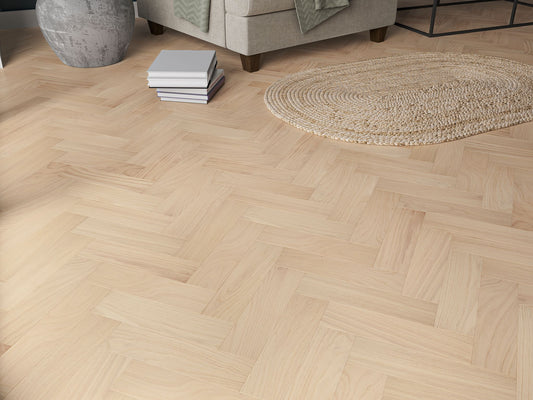 Liberty Wood Herringbone Real Wood 10mm Engineered Flooring Invisible Oak UV Oiled