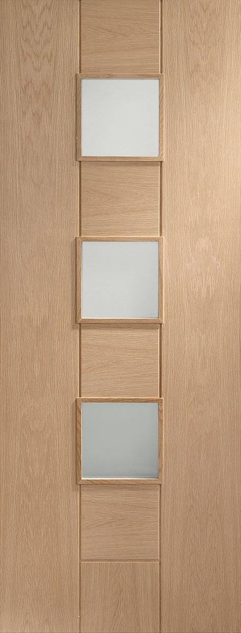 Internal Oak Messina Door Glazed With Obscure Glass