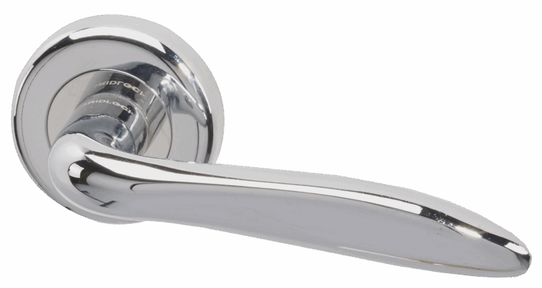 Danube Fire Door Handle Pack Chrome/Satin Chrome with 65mm Latch