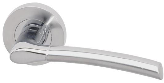 Drava Fire Door Handle Pack Chrome/Satin Chrome with 75mm Latch