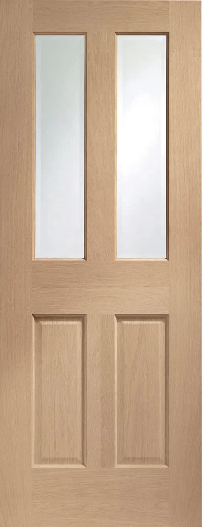 XL Joinery Internal Oak Malton Clear Bevelled Glass Door
