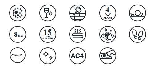 Liberty Falquon Stone Marmorata Chiara Tile High Gloss 8mm Laminate Flooring