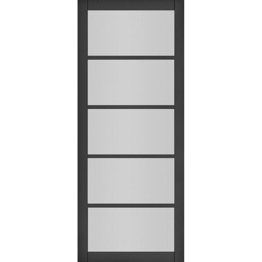 Deanta Internal Black Shoreditch Clear Glazed Door 5 Light Fully Finished