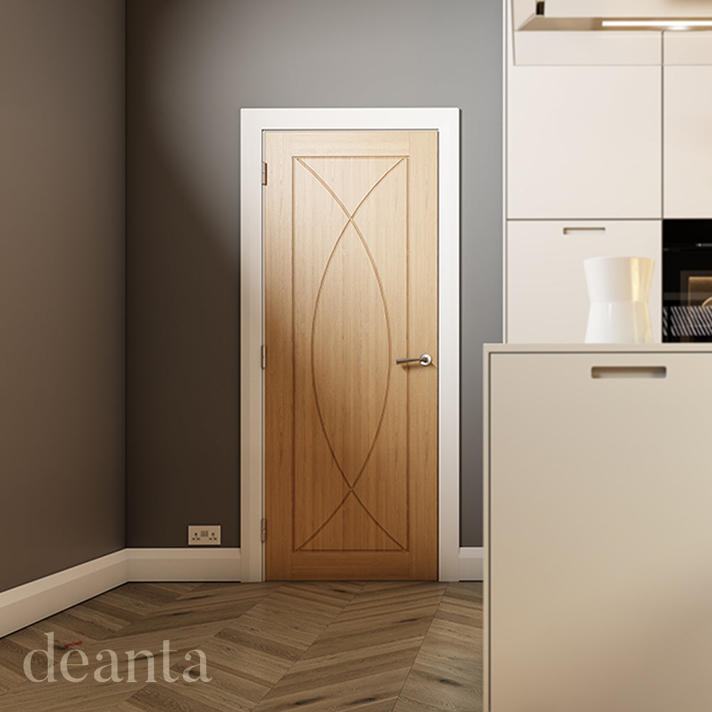 Deanta Internal Oak Amalfi Fire Door Fully Finished FD30