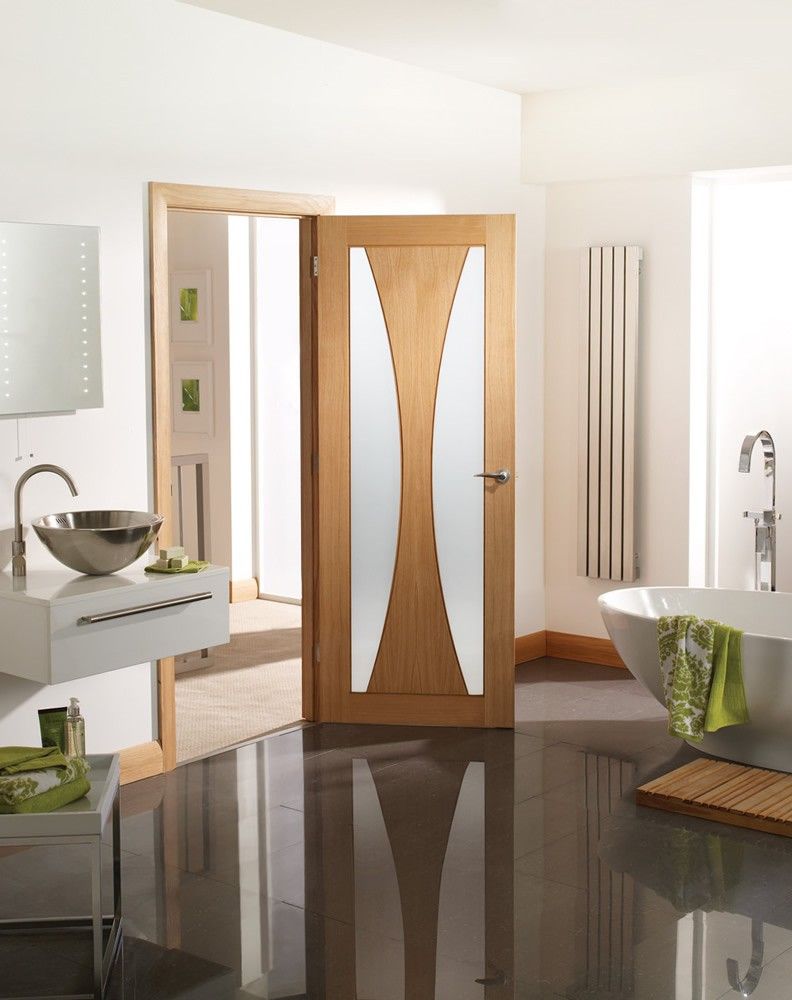 XL Joinery Internal Oak Verona Glazed Fire Door With Clear Glass FD30