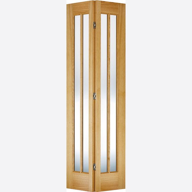 Internal Oak Worcester Bi-Fold Door With Clear Glass