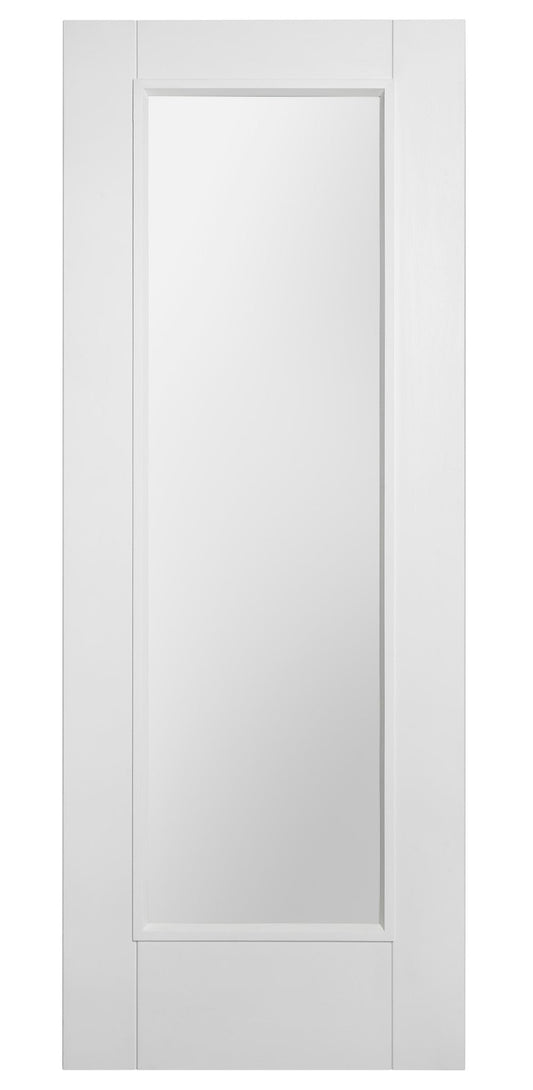 Internal White Primed Pattern 10 Fire Door With Clear Glass